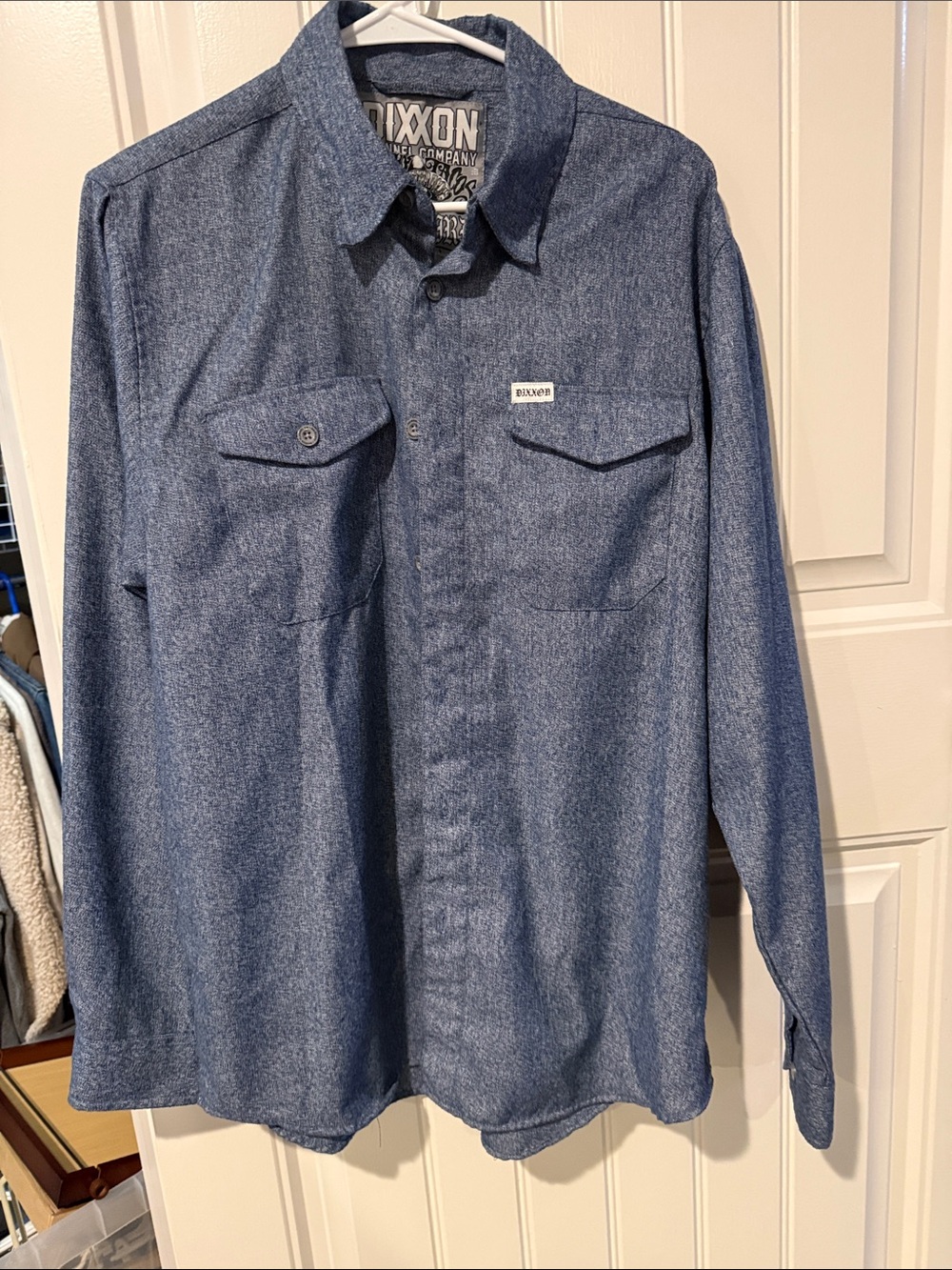DIXXON Men's Heather Blue Lightweight Shirt Jacket